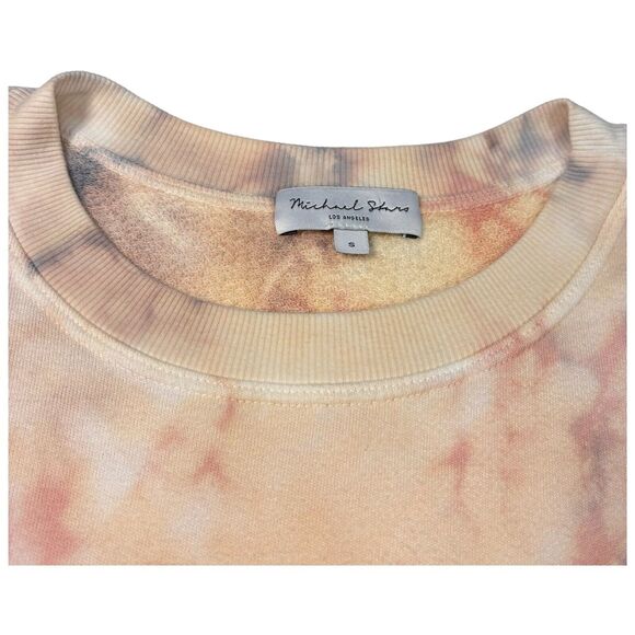 MICHAEL STARS Ariana Flutter Top Pullover Sweatshirt Peach Tie Dye Size small - Picture 4 of 9
